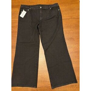 NWT Issac Mizrahi Live Jeans 18wp Black Wide Leg
